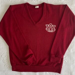 Vtg Alabama Football V-Neck Long Sleeve Sweater Crimson White Roll Tide Artex UA